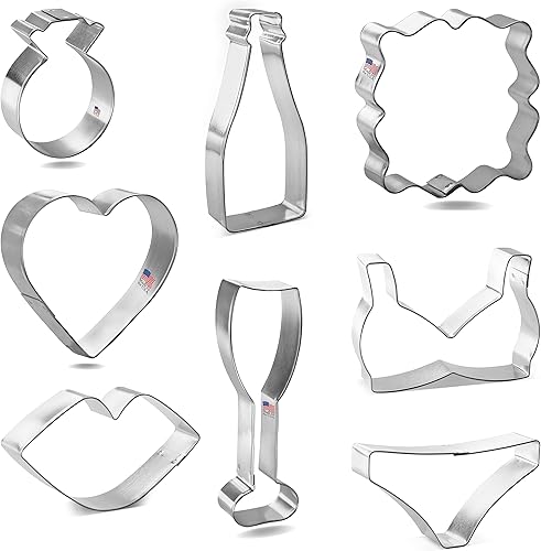 Miniatura 3 de Juego de cortadores de galletas para despedida de soltera, 8 piezas, cortadores de galletas de Foose - acero estañado de Estados Unidos