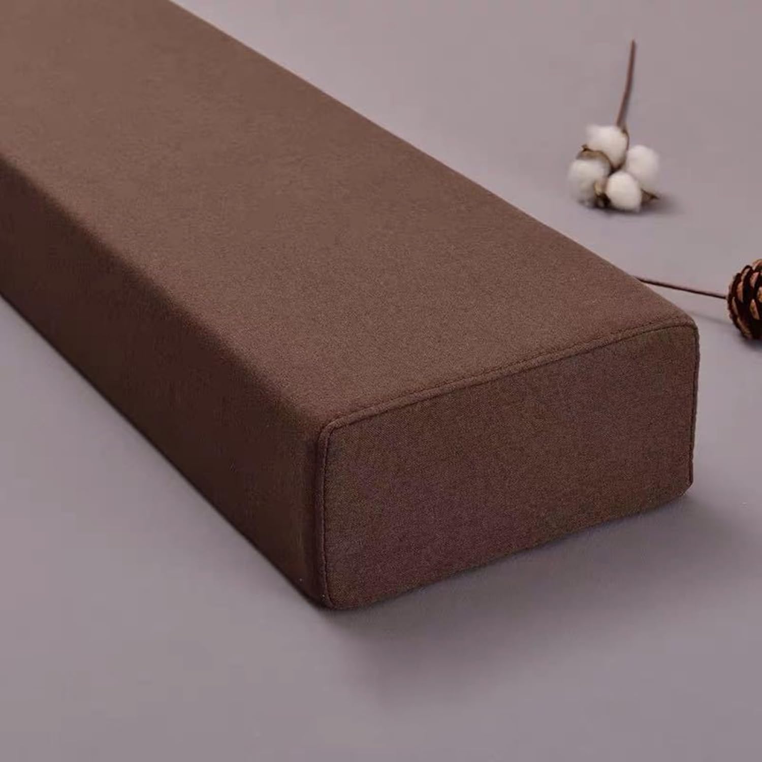 Bed Gap Filler, Custom Size Bed Bridge Close Seam Filler Headboard Pillow Stopper Armrest Support Cushion with Removable Cover for Sofa King/Queen Bed,70 * 4 * 3inch,Dark Coffee