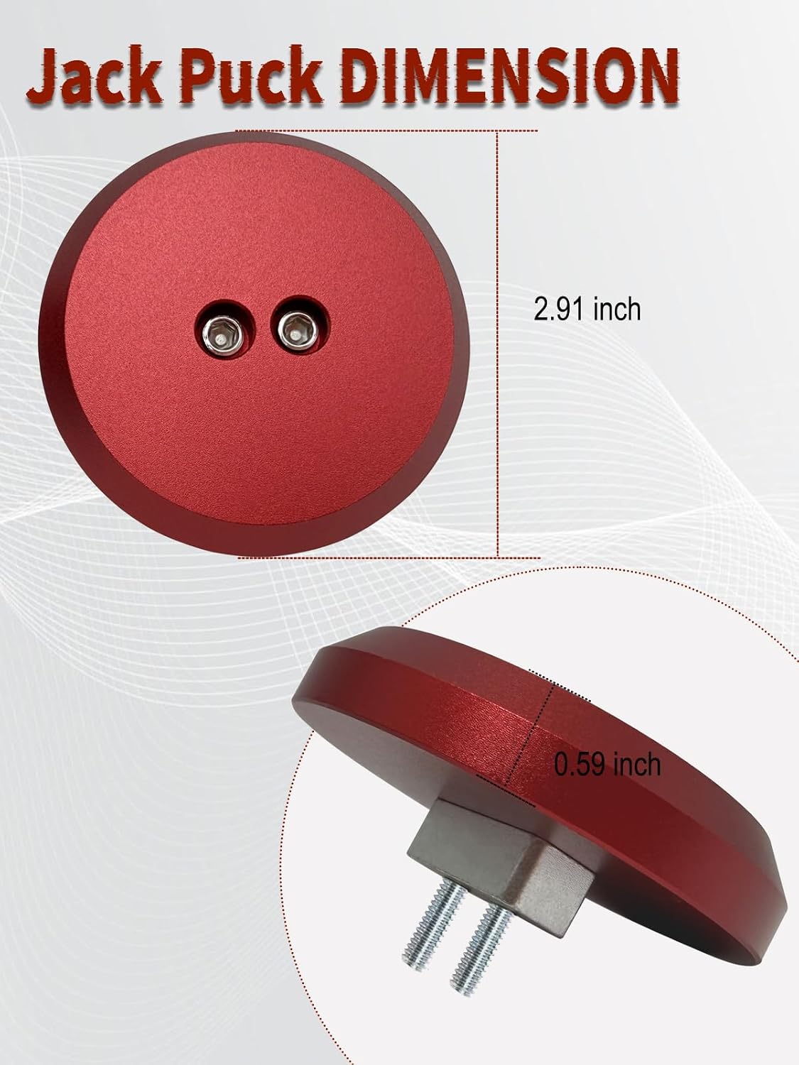 Corvette Lift Pucks, Aluminum Jacking Pucks, CNC Floor Jack Pad Compatible with 1997-2025 Corvette C5 C6 C7 C8/ Porsche 944 964 993 996 997 911 Boxster Cayman (Red - 4 Pack)