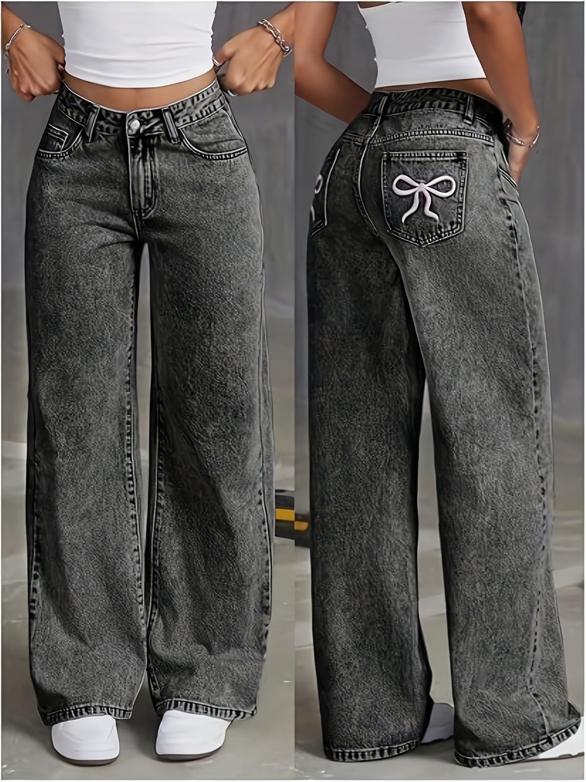 Ragazze Gamba Larga Jeans Baggy Bambini Casual Moda Denim Pantaloni Bambini Classico Dritto Allentato Jean Pantaloni Ragazzi Trendy Streetwear