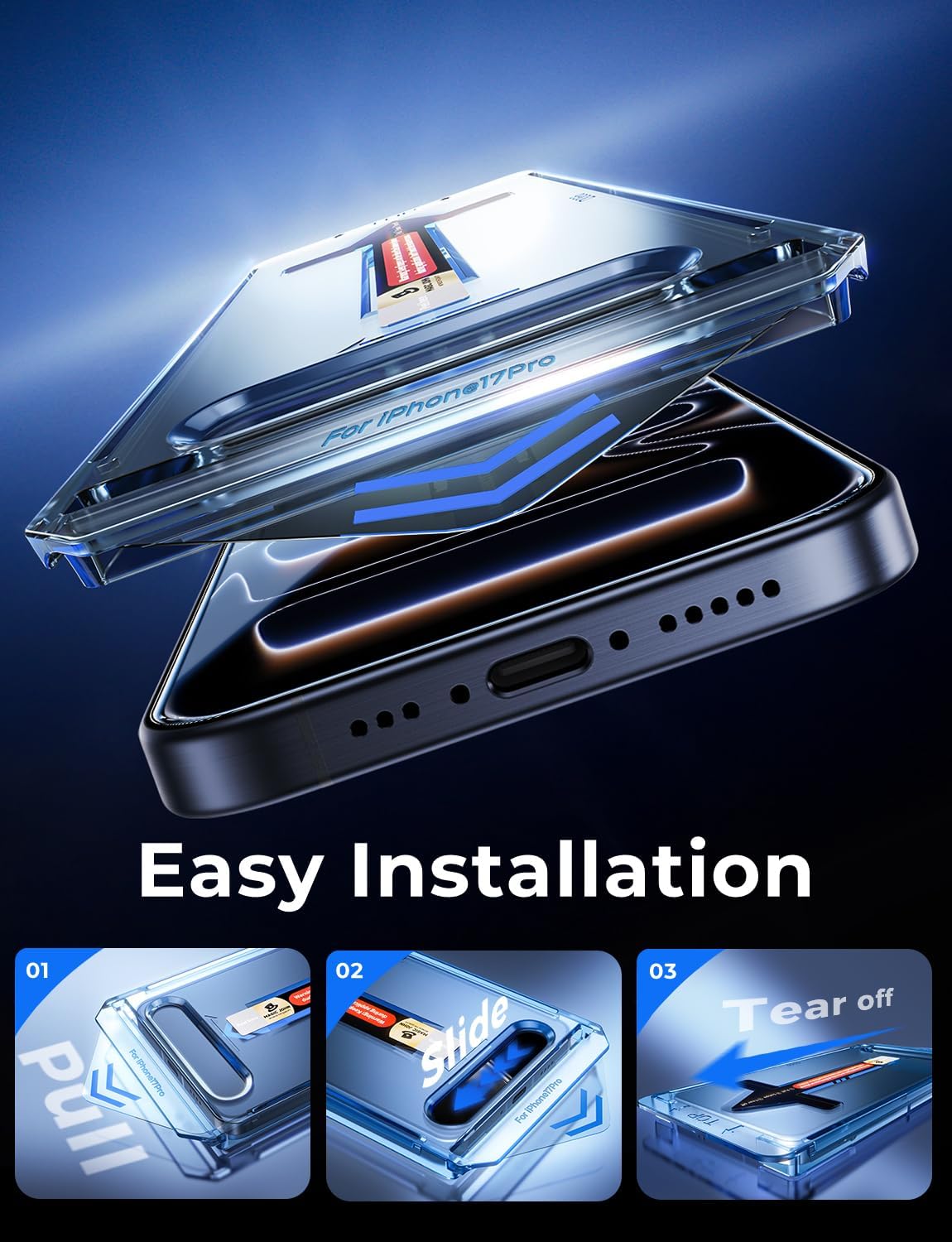 MAGIC JOHN 2 Pack for iPhone 17 Pro 6.3 inch Tempered Glass Screen Protector, Auto Dust-Elimination, Bubble Free, HD Clear, Easy Installation, 【17Pro 6.3''】 4 71ABfQfQI3L. AC SL1500