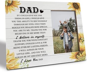 Razpah Dad Gift Picture Plaque D cor, Picture Framed Wood Plaque Sign, Ideal Gifts to Say Deep Love to Father, Gifts for Father from Daughter Son, Dad Pictures Frame Gift For Birthday Father's Day