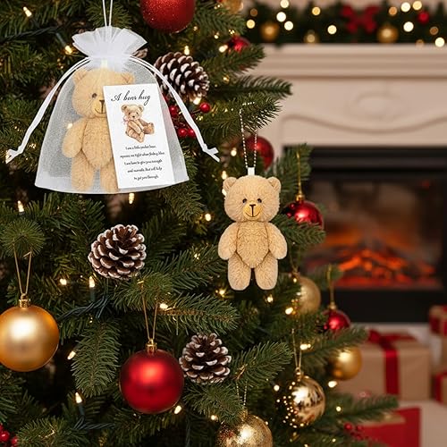 Miniatura 7 de Zhanmai Juego de 12 mini osos de peluche de 4.7 pulgadas con diseño sonriente de bolsillo, regalos de oso para baby shower, bolsas de organza para