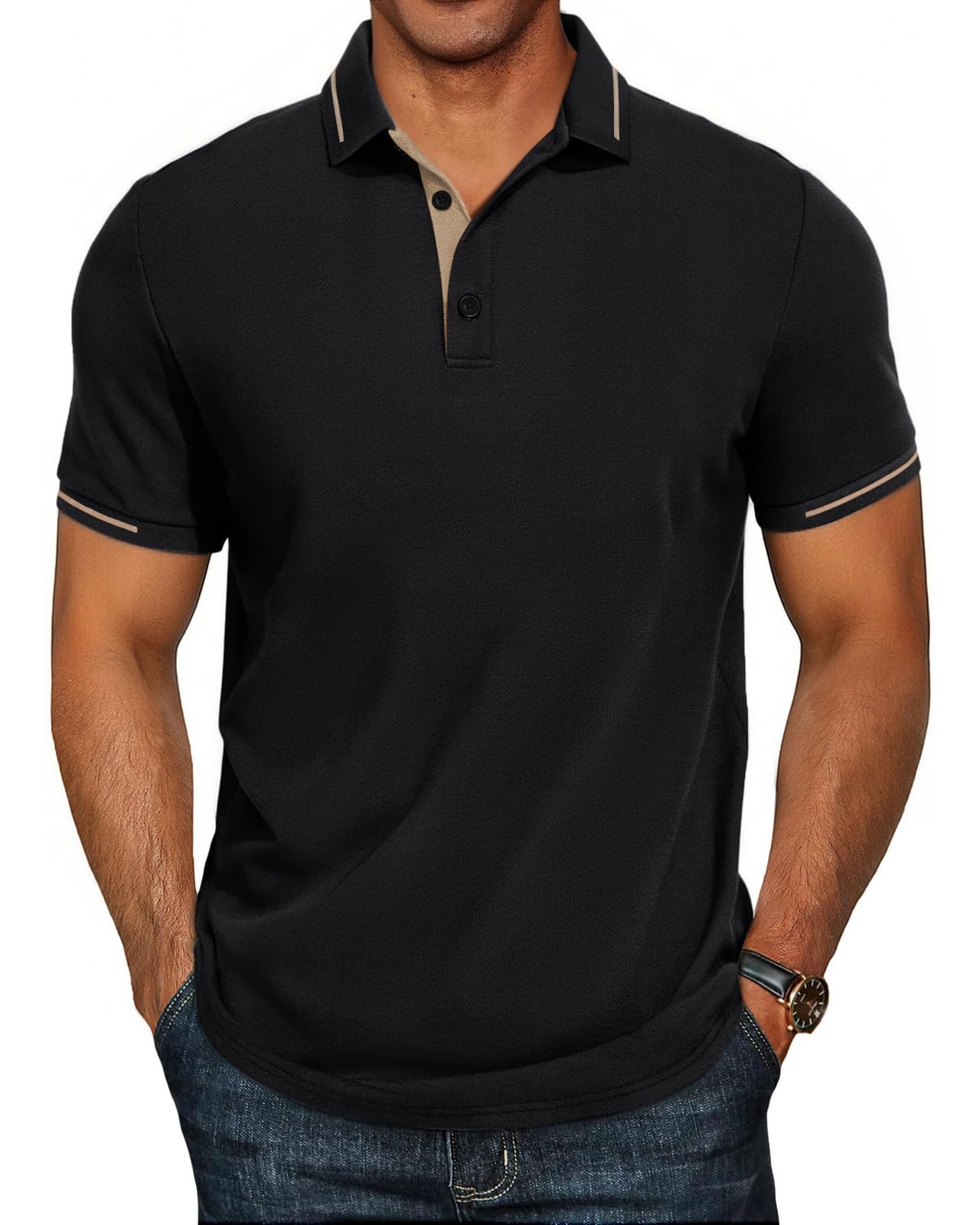 Herren Poloshirts-Business Kurzarm Polo Shirts Sommer Freizeit T-Shirt Klassisches