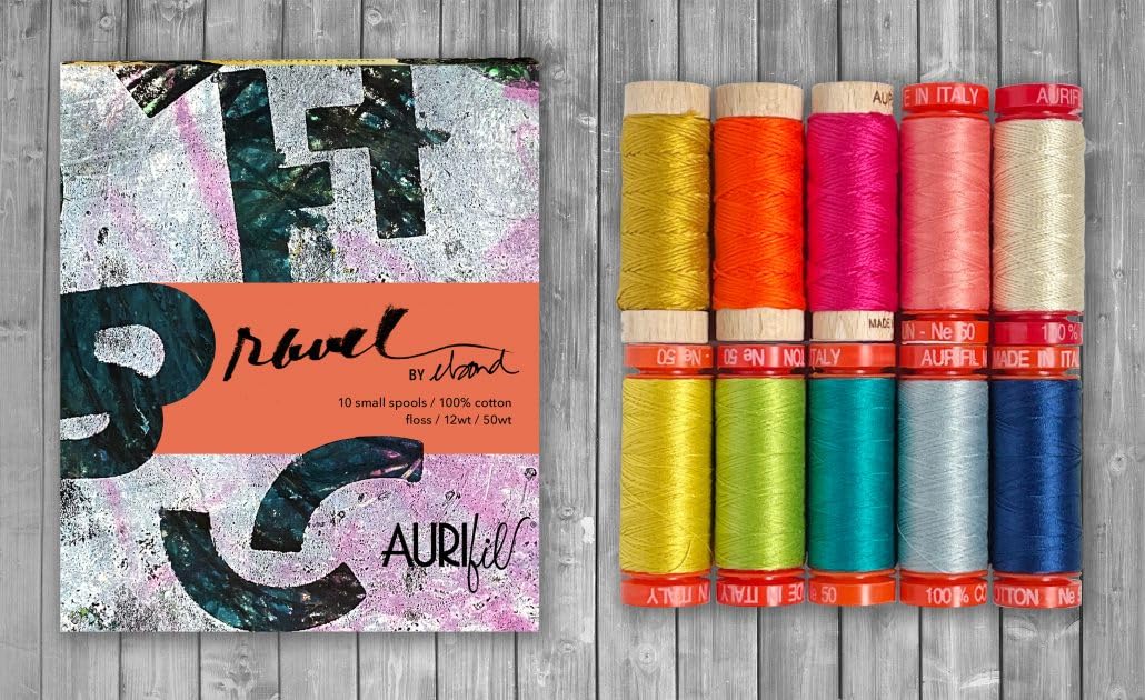Aurifil RAVEL by e Bond - Juego de 10 bobinas pequeñas, 100 % algodón, ideal para costura, manualidades y patchwork