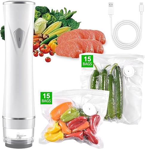 Kit de sellado al vacío eléctrico para tarros Mason de boca ancha y boca regular, almacenamiento portátil de alimentos y enlatado (sellador al vacío