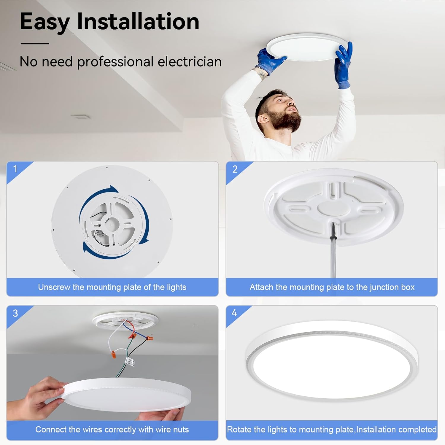 8 Pack 12 Inch Dimmable LED Flush Mount Ceiling Light Fixture 28W 3200LM 5 Color Temperature in One Super Slim Round Ceiling Lamp Low Profile Ceiling Lights for Living Bedroom Kitchen Laundry White