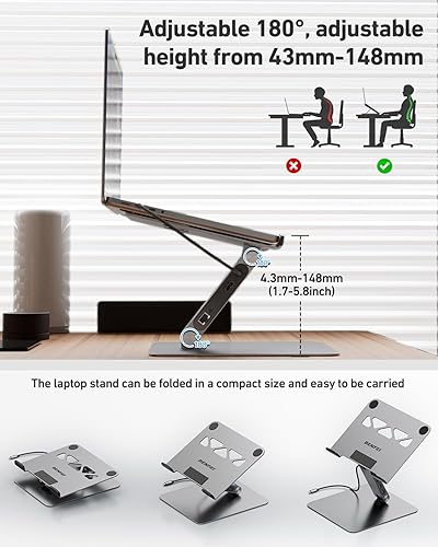 Miniatura 9 de BENFEI Soporte para portátil con estación de acoplamiento USB C 6en1, HDMI 4K@60Hz, Ethernet Gigabit, entrega de alimentación de 100W, 1*USB C 3.2