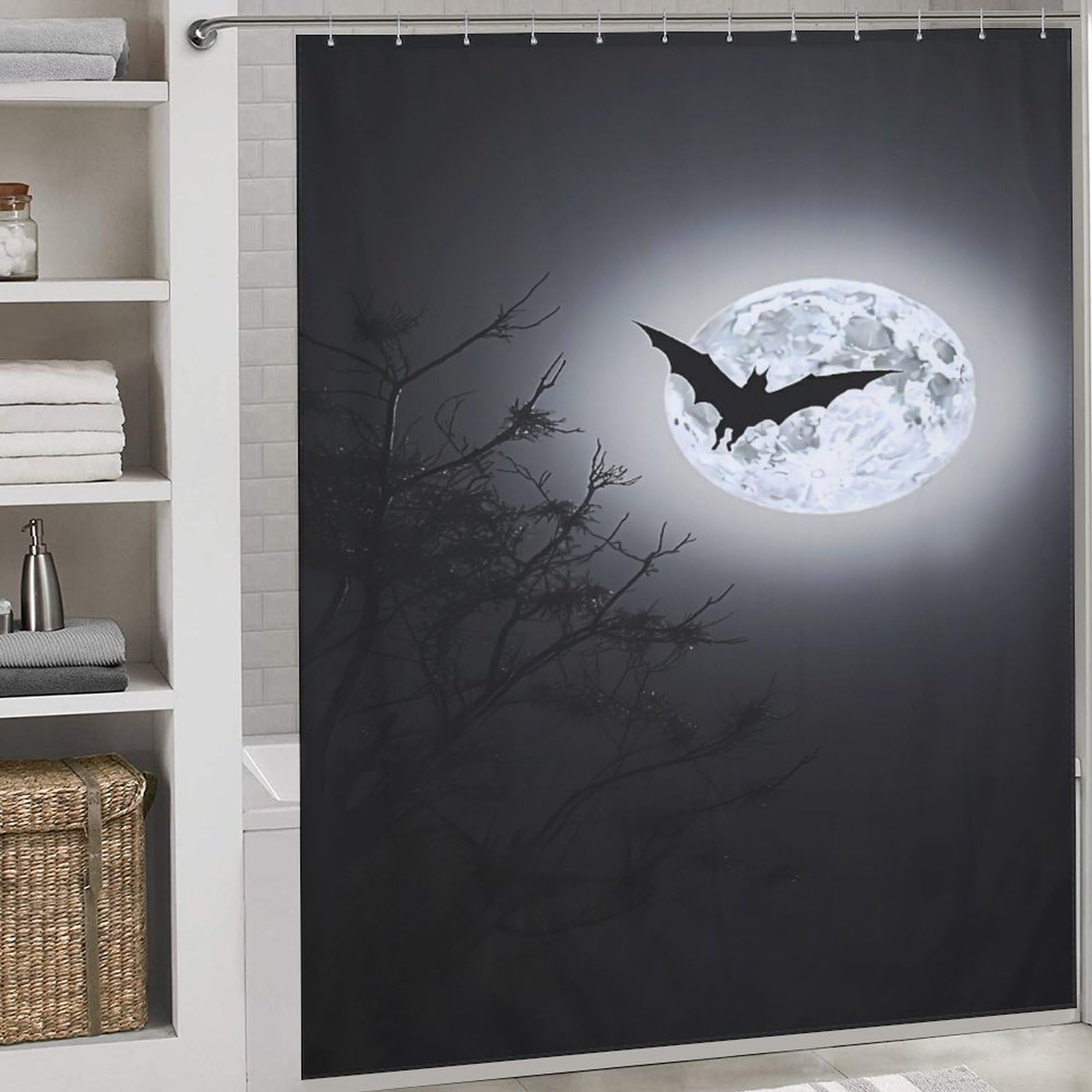 Rideau de douche chauve-souris lavable pour éviter les moisissures