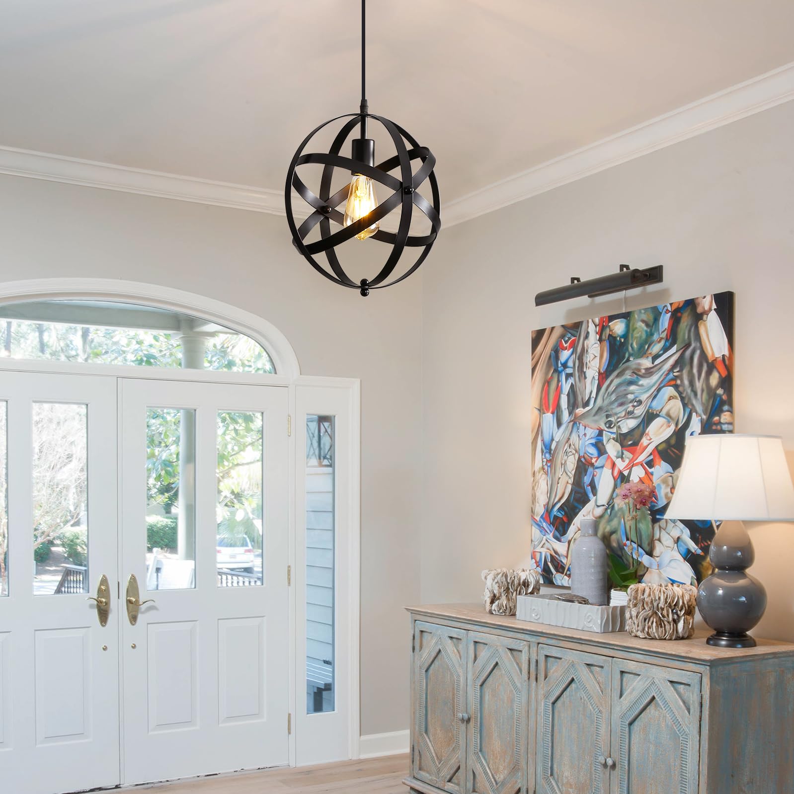 Lampadario Sospensione Industriale DELIPOP - Design Vintage, Cavo Regolabile, Attacco E27 - Foto 8