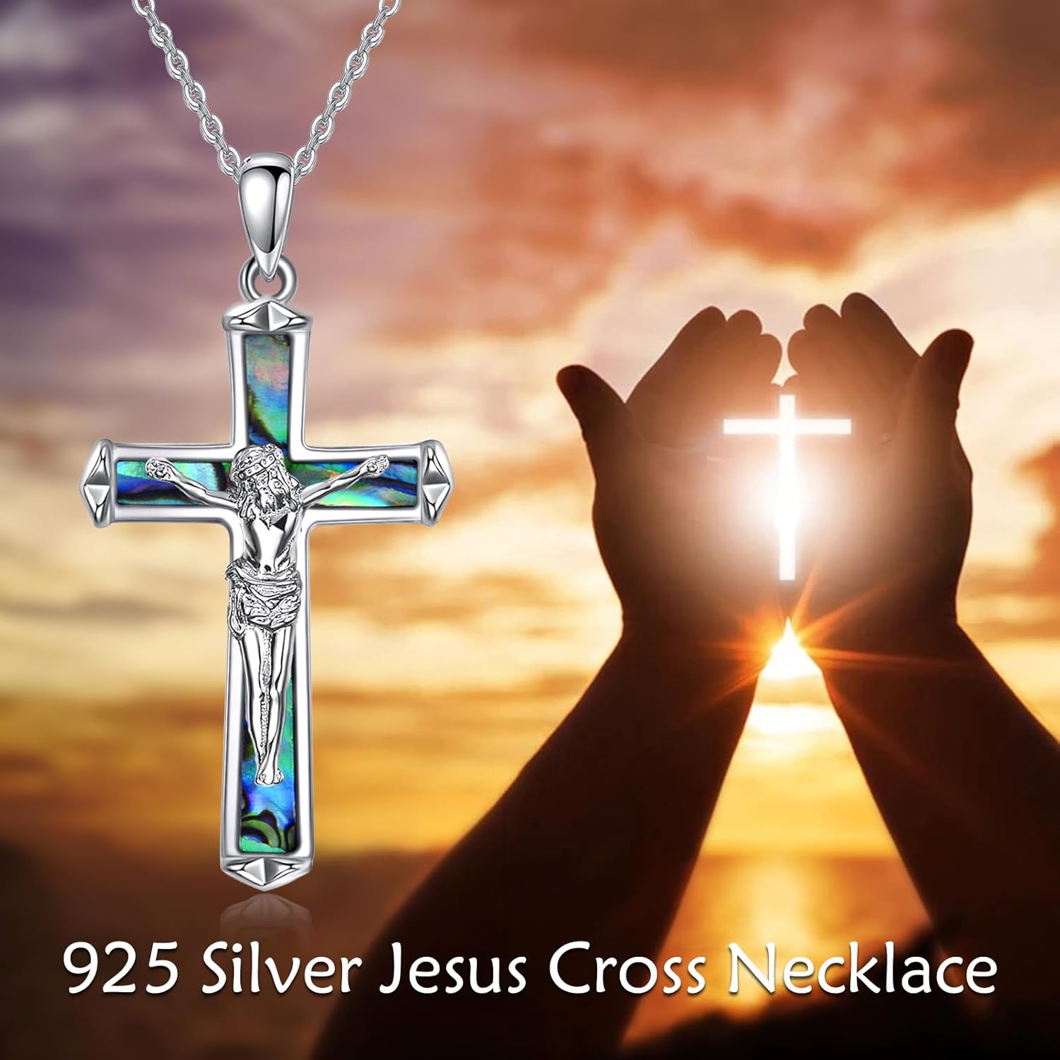 POPLYKE 925 Sterling Silver Cross Necklaces for Women Pendant Christian Jewelry for Women 18"+2" and 20"+2" chain - Image 2
