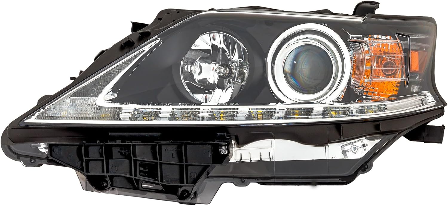 Compatible with 13-15 RX350 RX450h Halogen Headlight Headlamp with Black Bezel with Bulb Left Driver Side