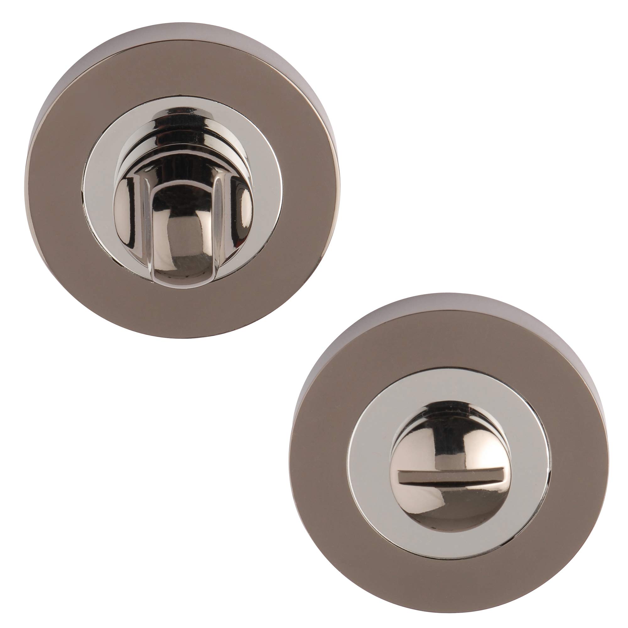 Excel Architectural Black Nickel/Polished Chrome Dh3578 Round Bathroom Turn & Release,