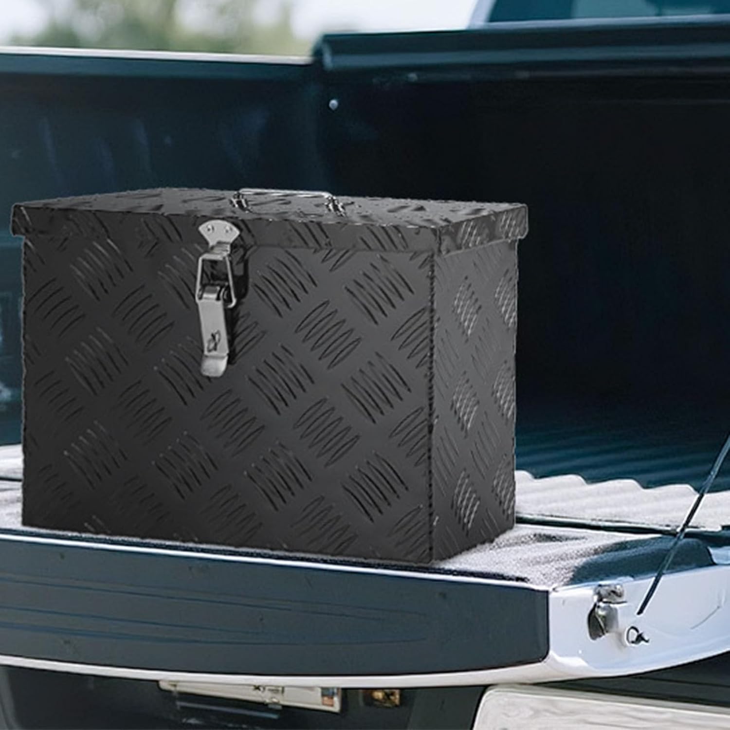 Eujgoov 16 Inch Aluminum Truck Bed Tool Box Heavy Duty RV Trailer Storage Organizer with Sealed Design for Pickup Trucks ATV Garage Tools