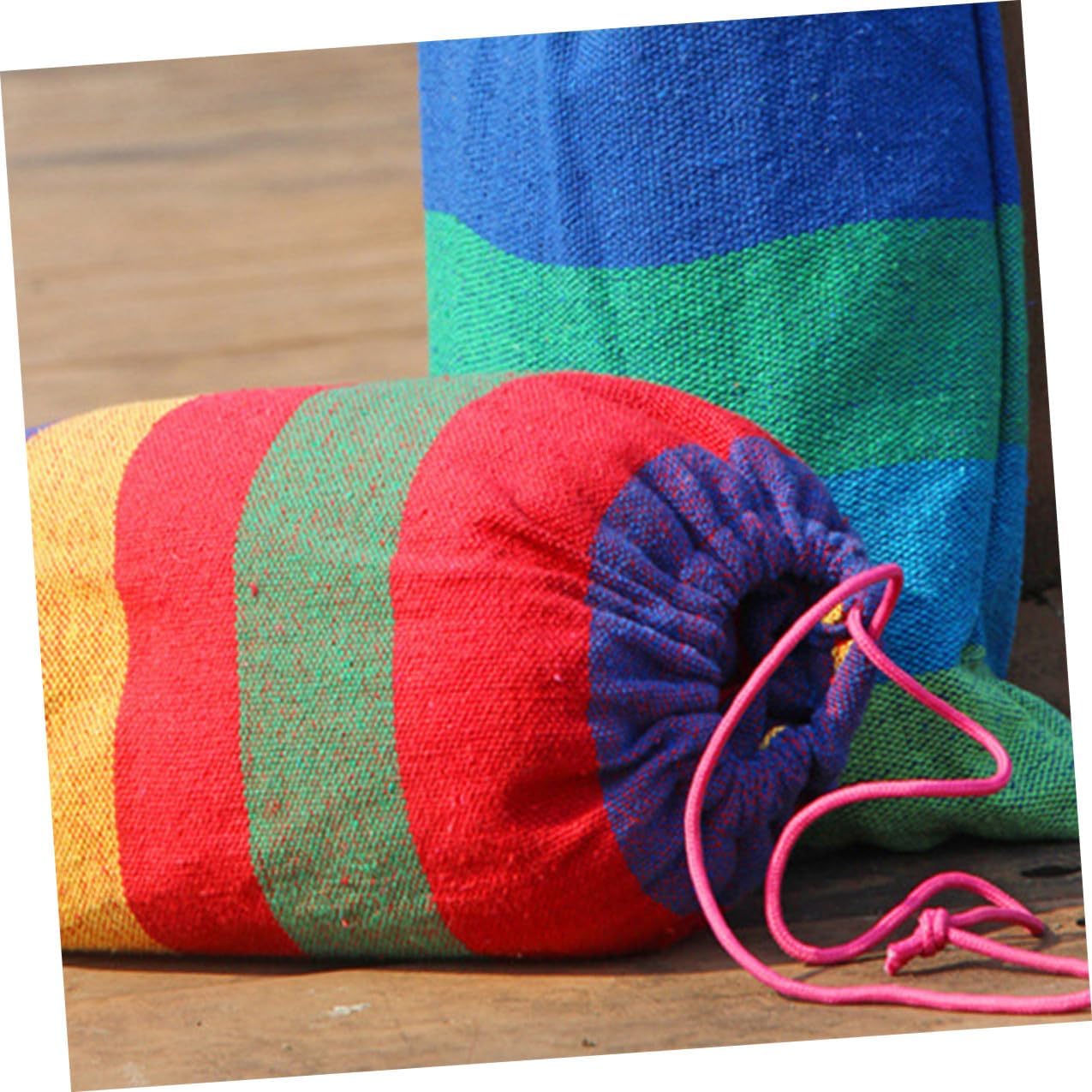 Angoily Double Thickened Canvas Outdoor Hammock Swing Chair with Two Binding Ropes and Carry Bag Red Hanging Sleeping Bed for Camping Traveling Backpacking