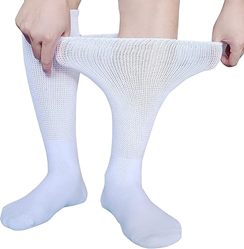 Miniatura 3 de Calcetines extra anchos para linfedema, piernas hinchadas, calcetines bariátricos, calcetines de bota fundida, neuropatía diabética no vinculante,