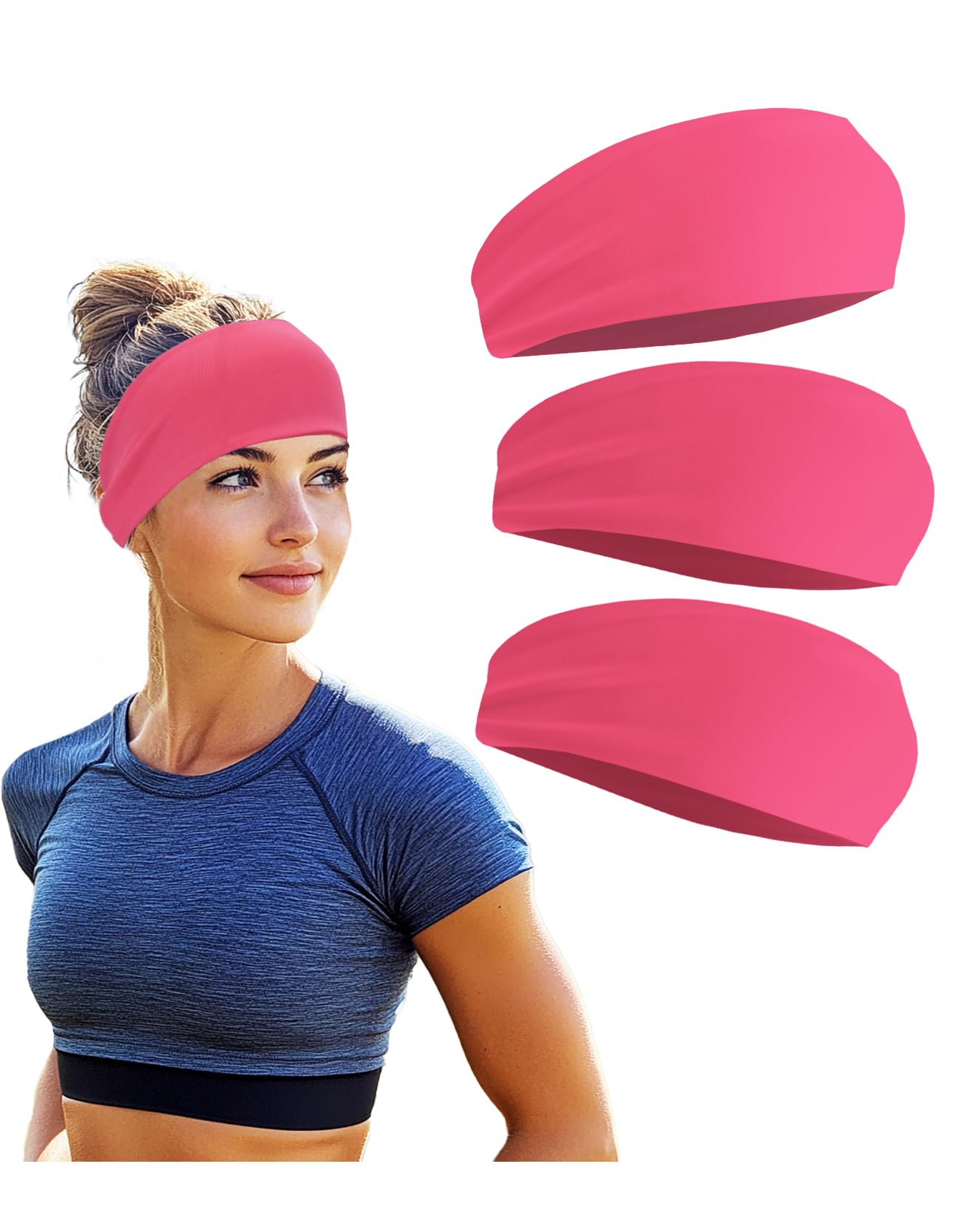 Headband for Men &amp; Women, Sweat Wicking Sports Sweatband Headbands, Workout Running Training Yoga Basketball Hairband