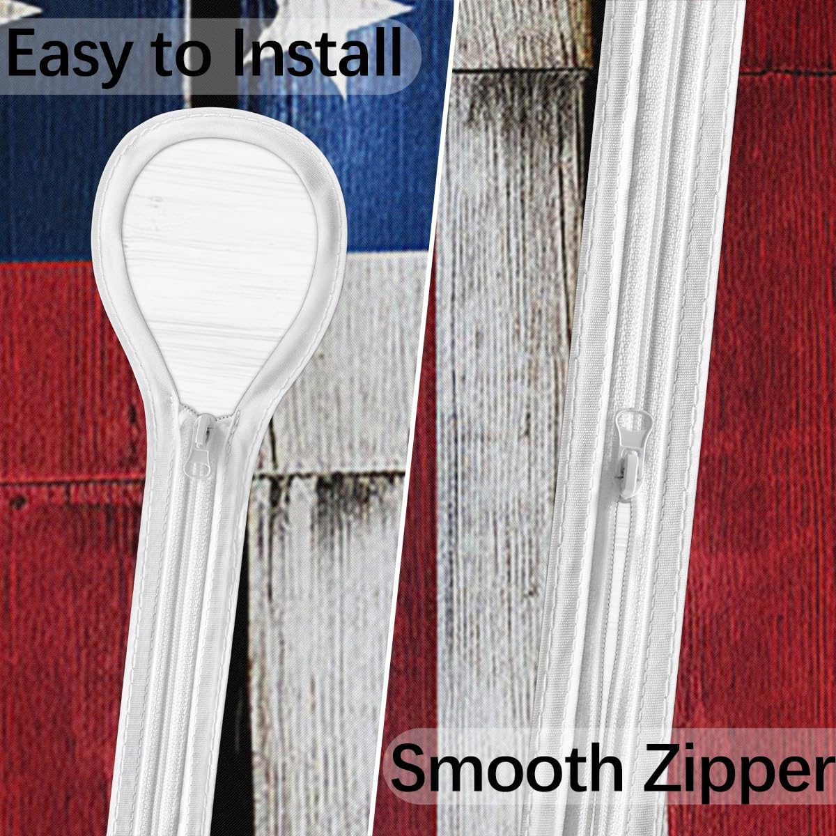 Round Outdoor Fitted Tablecloth with Umbrella Hole, American Flag Wooden Texture Elastic Table Cloth Waterproof Table Cover with Zipper for Patio Picnic, 45"-56"