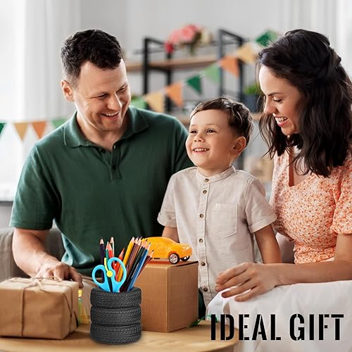 Miniatura 5 de 12 soportes para bolígrafos en forma de neumático, soporte para lápices de neumáticos de automóvil, accesorios de papelería para escritorio, niños,
