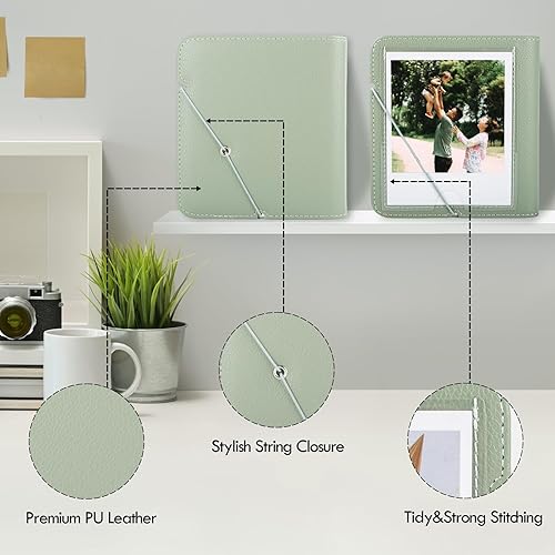 Miniatura 5 de Álbum de fotos pequeño y elegante para cámara instantánea Instax, 28 bolsillos retro álbum de fotos se adapta a Fujifilm Instax Wide 400300200para