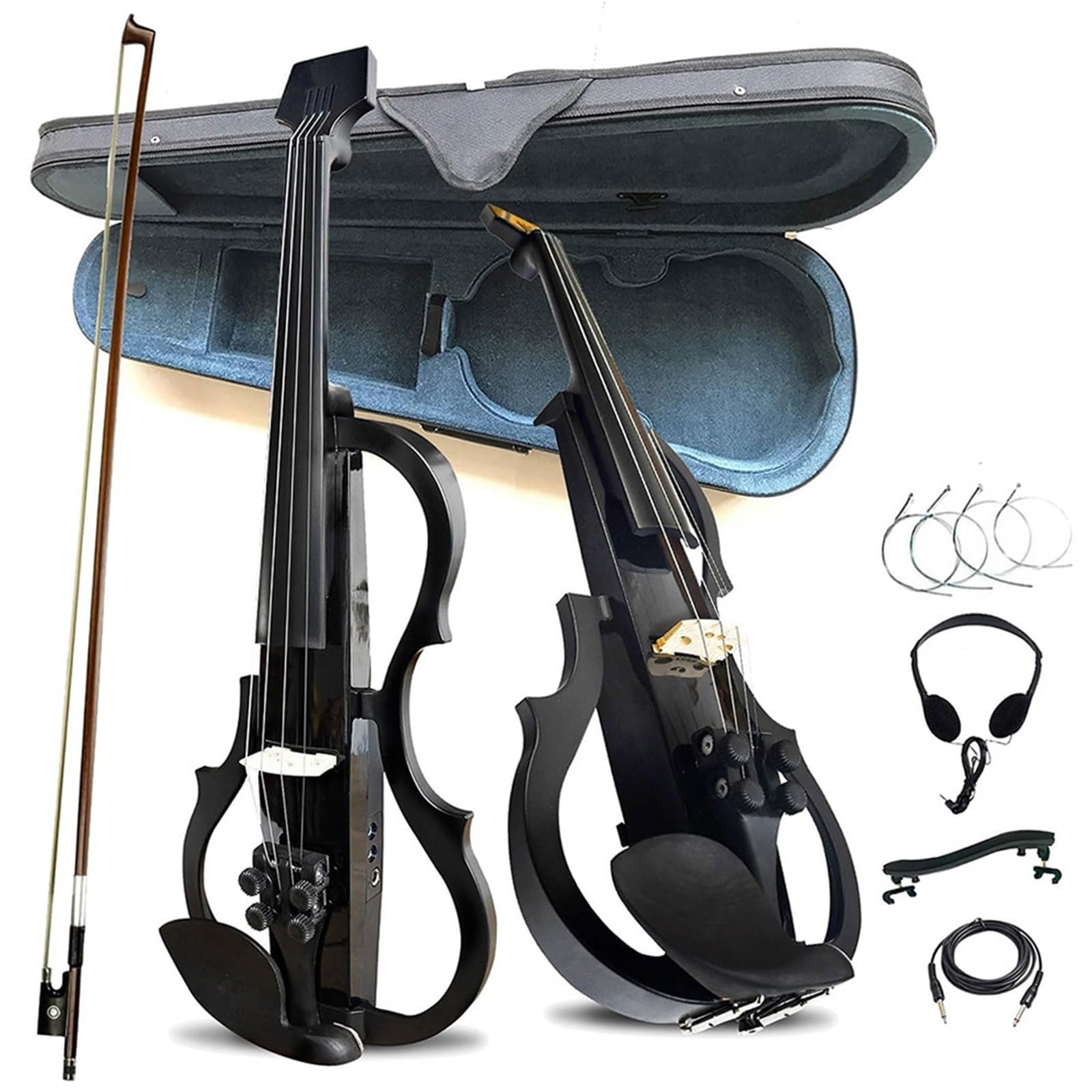 Violino Set Violino 4/4 Violino Silenzioso Senza Testa Violino In Fibra Di Carbonio Per Adulti Che Suona Violino Elettronico