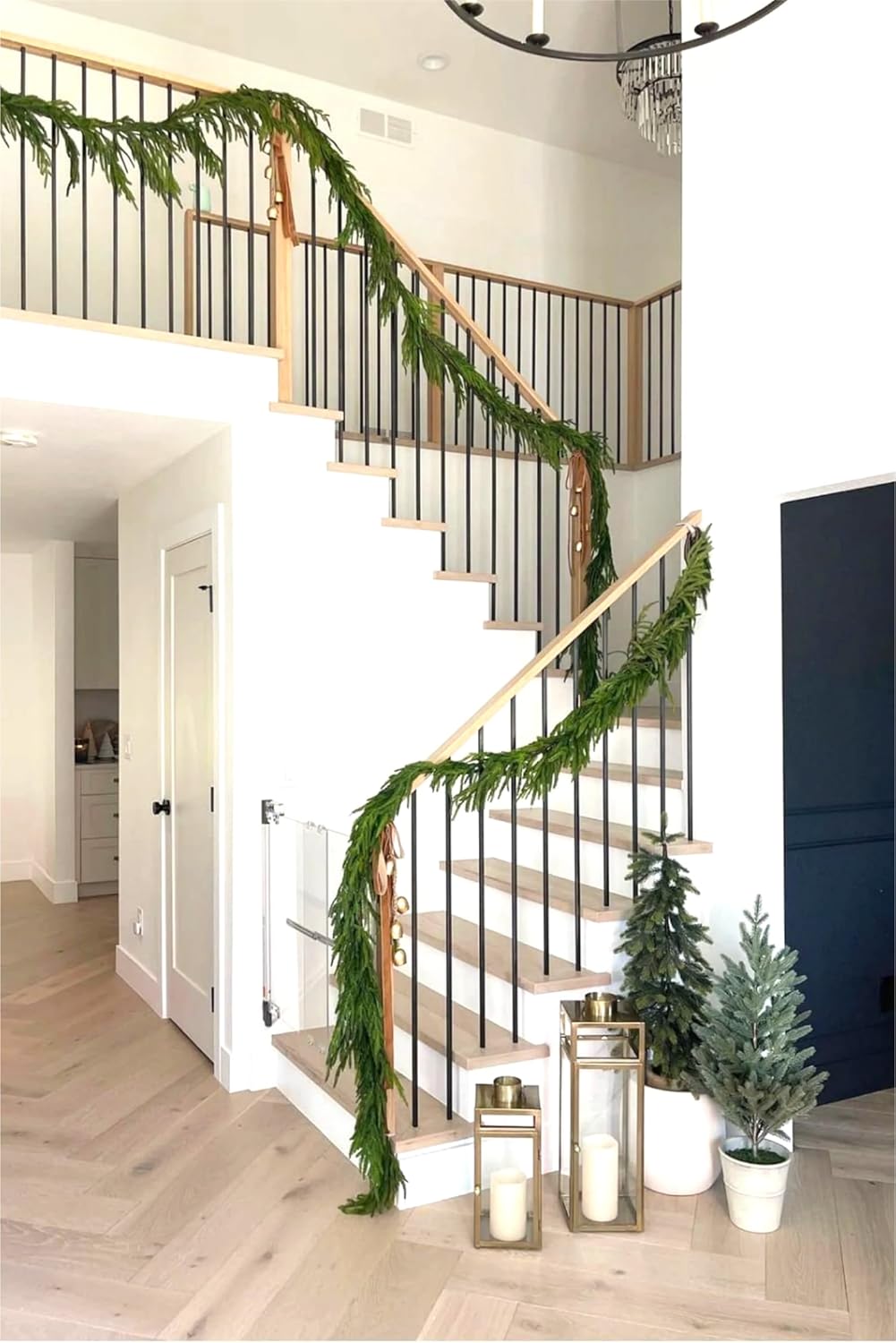 Faux Norfolk Pine Christmas Garland – Real Touch Greenery Artificial Cedar Christmas Garland for Fireplace Mantel, Staircase, Door Frame, Holiday Indoor Winter Décor (15FT) - Image 3