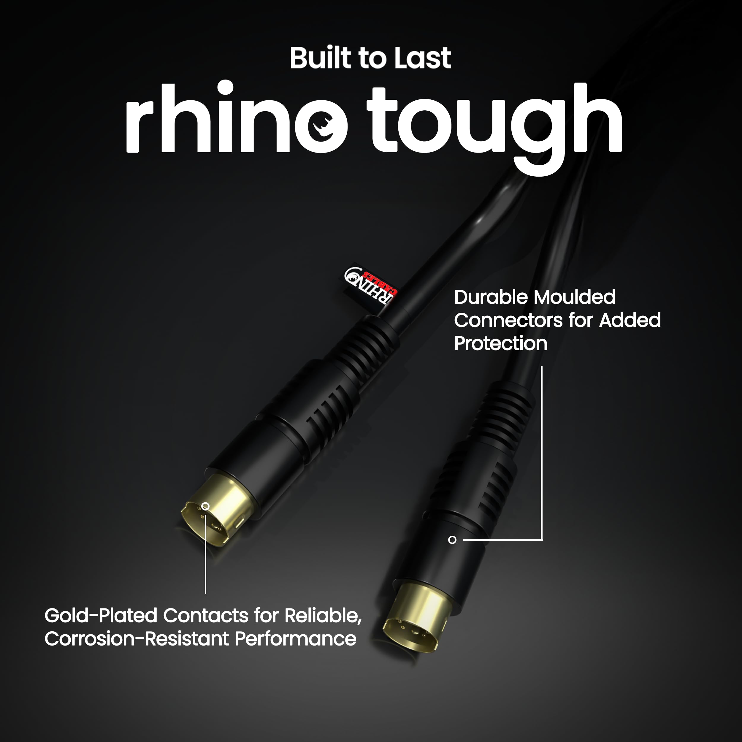 rhinocables Cable S-Video macho a macho S Video SVHS Cable Super Video TV, videocámara, gráficos Mini Din Wire S-VHS chapado en oro conectores (1,5 m)