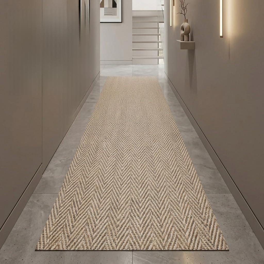 Tadi & Imperio1979 Tapis Vinilica Spiga pour Cuisine, Couloir Marron Beige Effet Naturel Numérisé
