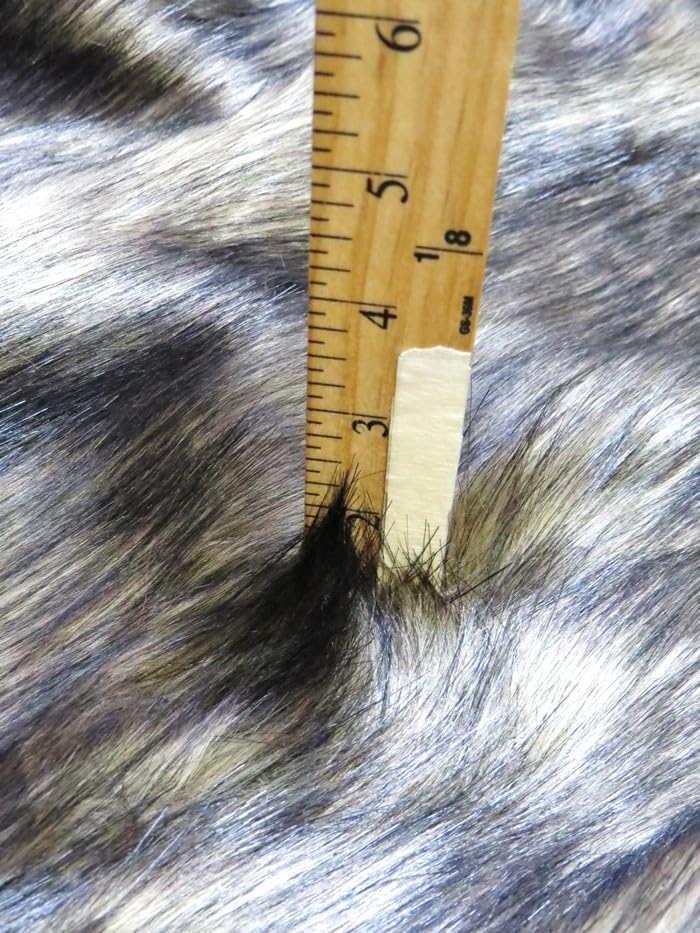 Faux Fake Fur Animal Short/Long Pile Coat Costume Fabric (Wolf Series) Sold by The Yard DIY Scarfs Rugs Accessories Fashion (Rocky Wolf)