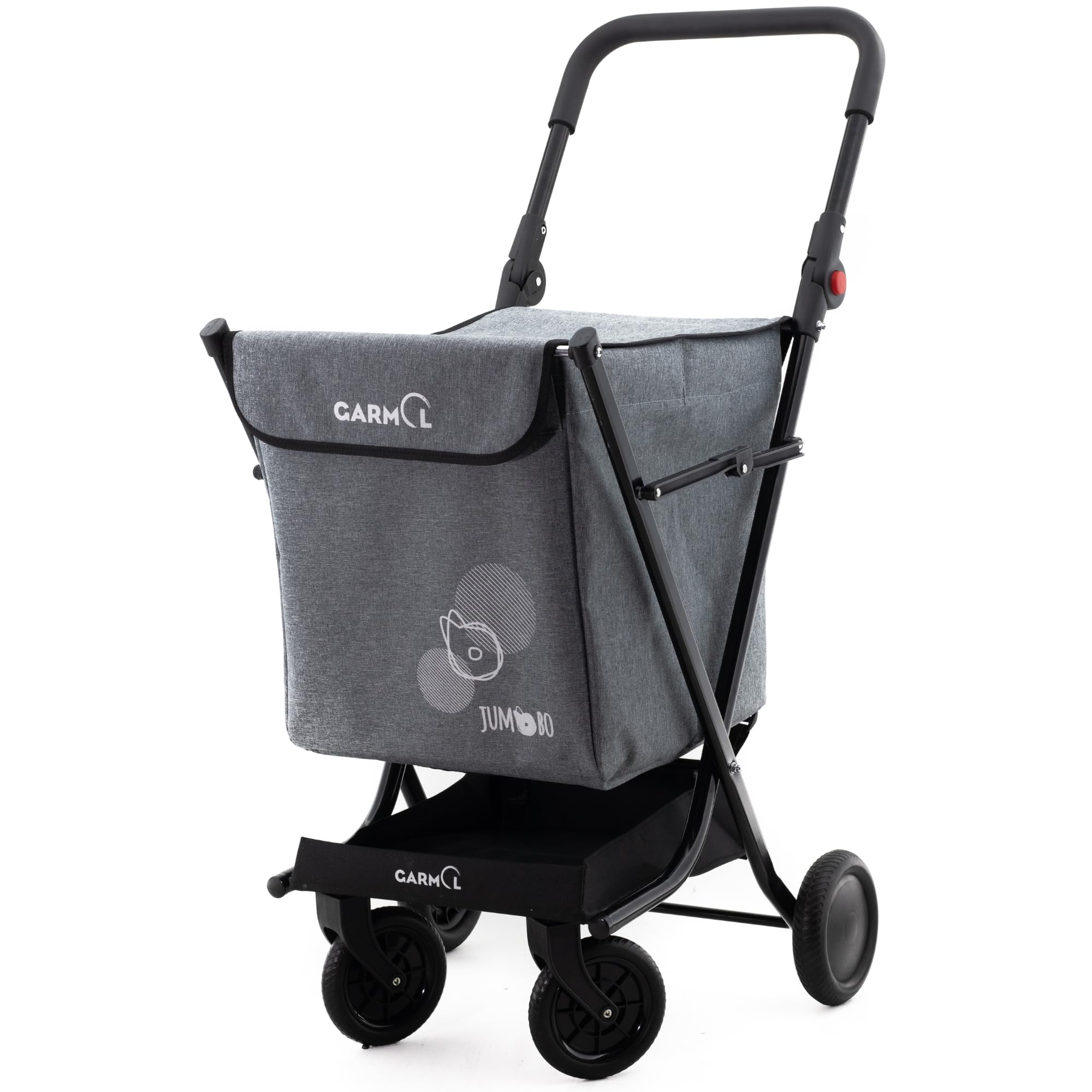 GARMOL Carro de la Compra Plegable 66 litros | Carro de la Compra 4 Ruedas Gran Capacidad | Carrito Compra 4 Ruedas Plegable Color Gris