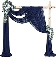 Vista 204 de Tela para envolver arco de boda, 4 paneles de 28 x 20 pies, cortinas de arco de boda rosa para ceremonia, cortinas de tela de gasa para cenador