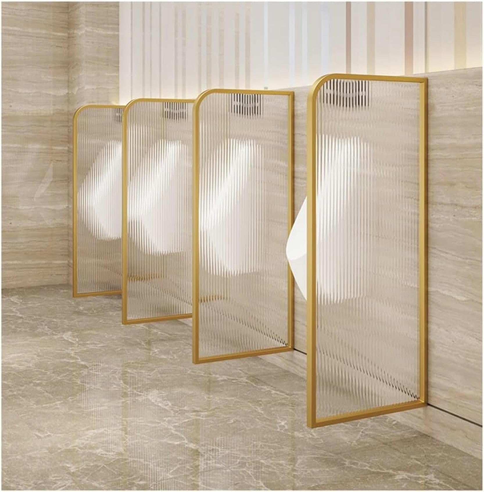 SXDMOUBK Public Restroom Urinal Partition Wall-Mounted Privacy Screen for Hotels, Shopping Malls, Black 40x120cm