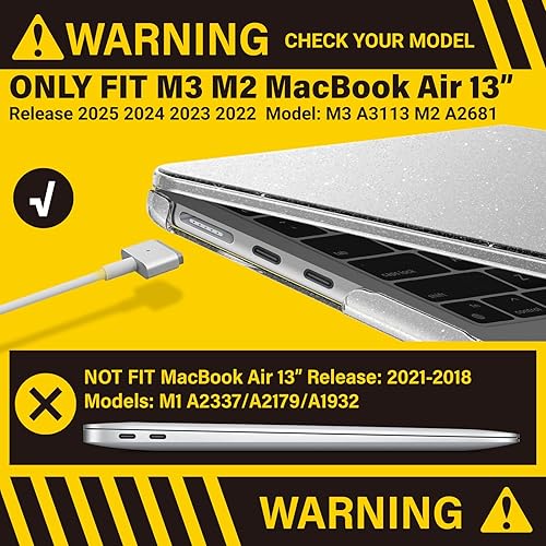 Miniatura 3 de IBENZER Compatible con funda para MacBook Air M2 2023 2022 de 13 pulgadas, modelo A2681, carcasa rígida y cubierta de teclado y película de pantalla