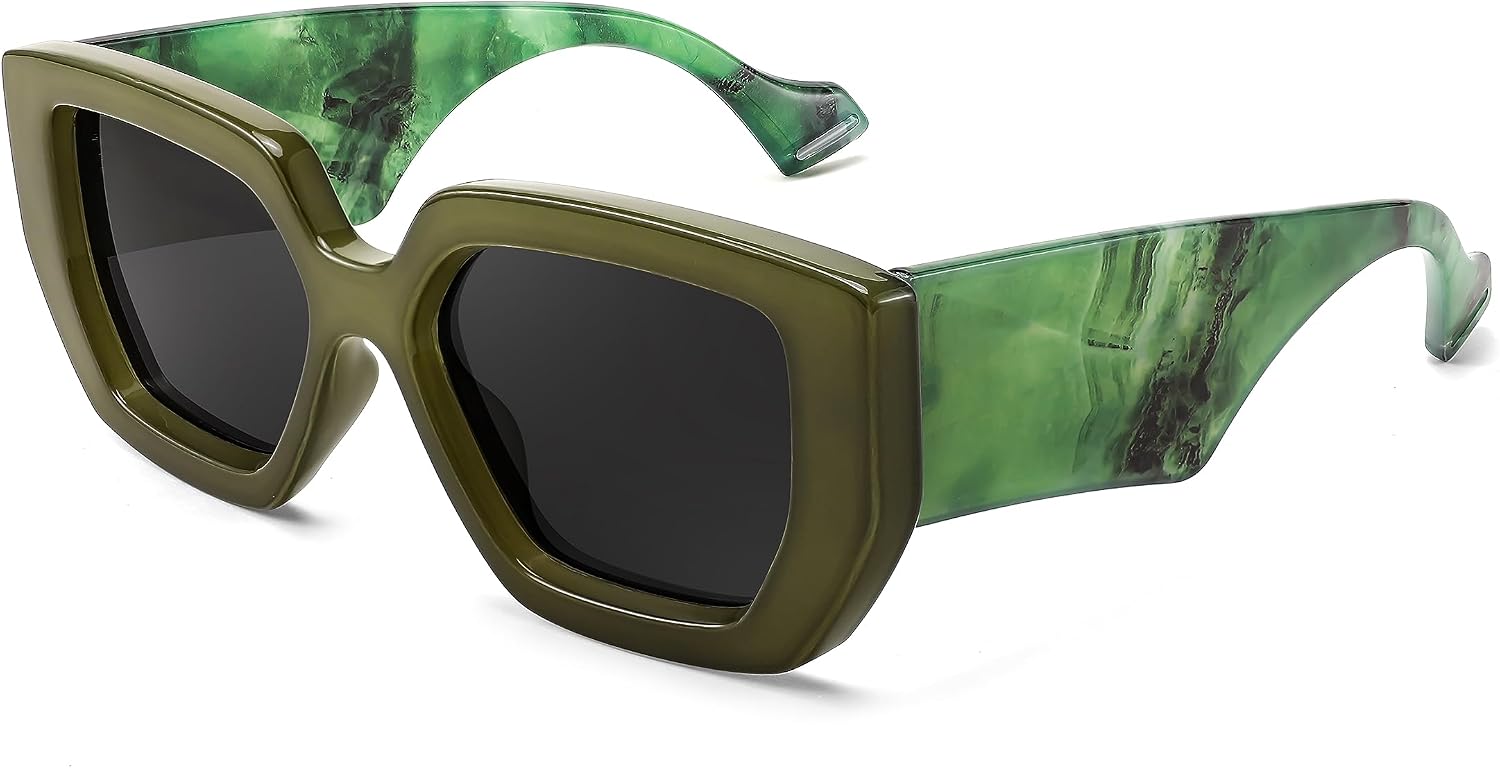FEISEDY Oversized Square Sunglasses for Women Men Thick Frame Shades B4074