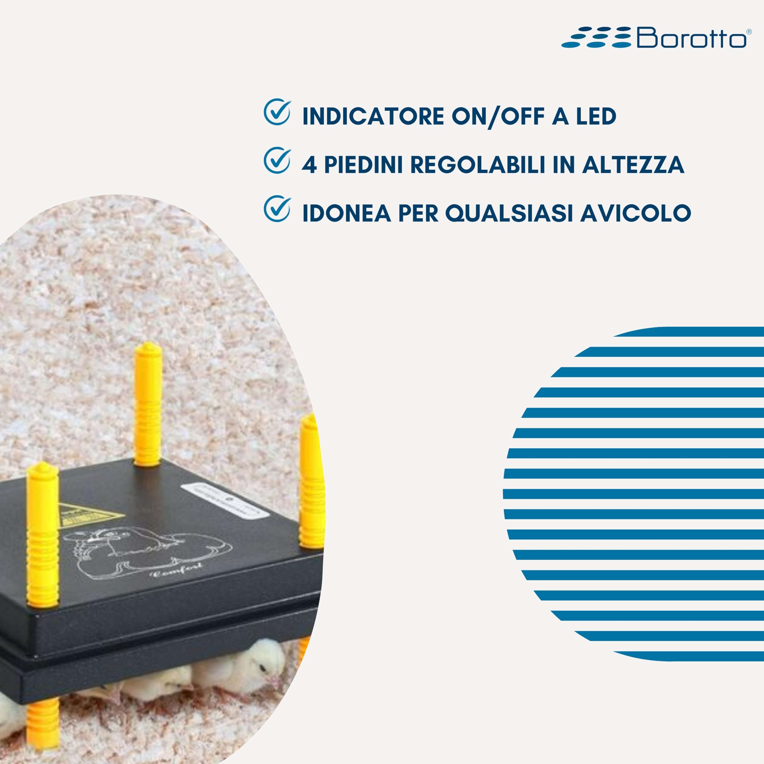 Borotto Chioccia Artificiale per Pulcini - Resistente, Facile da Pulire, Semplice da Usare - Ridotto Consumo di Energia Elettrica (15/20 Pulcini)