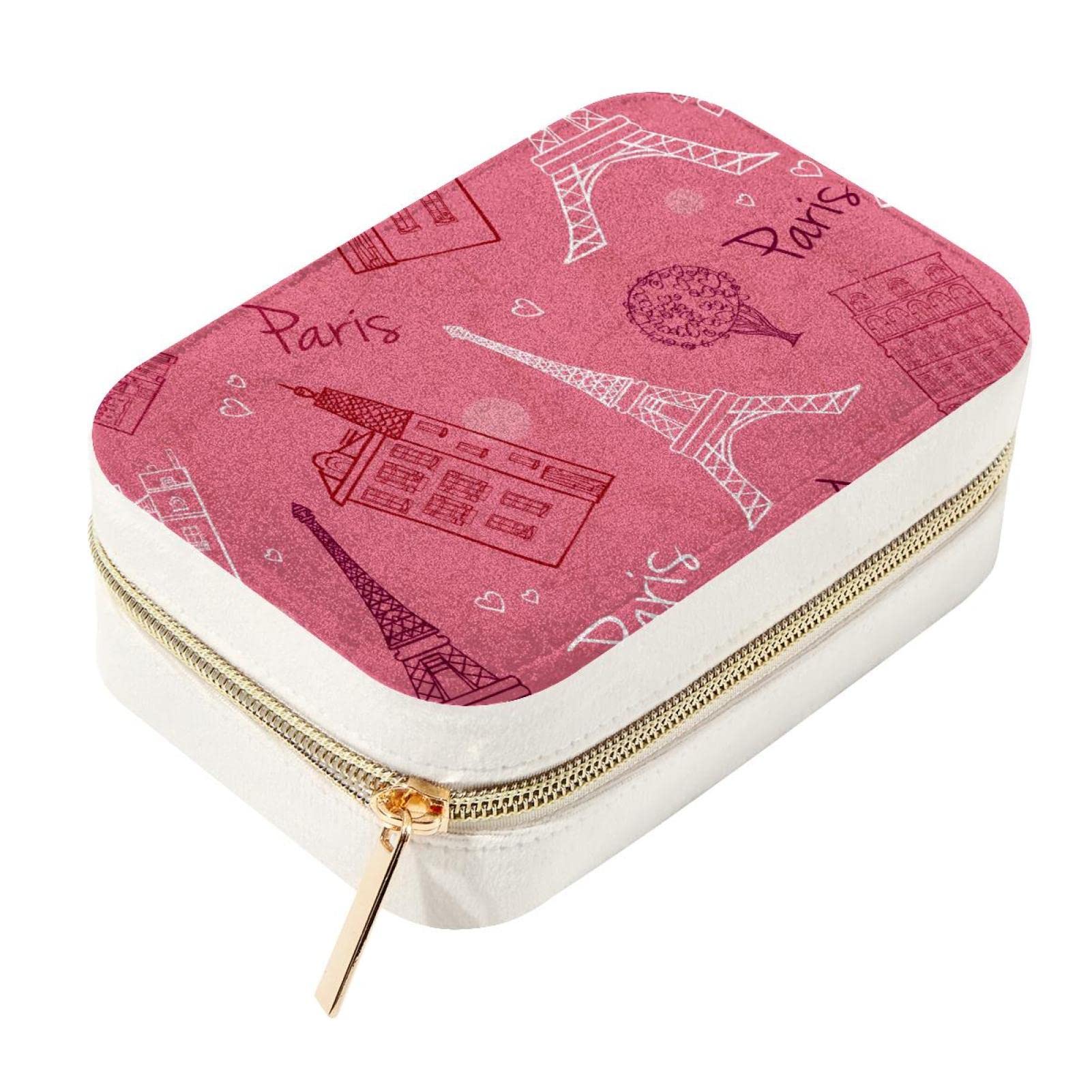Portefeuille à bijoux zippé rose idéal pour voyager avec vos bagues