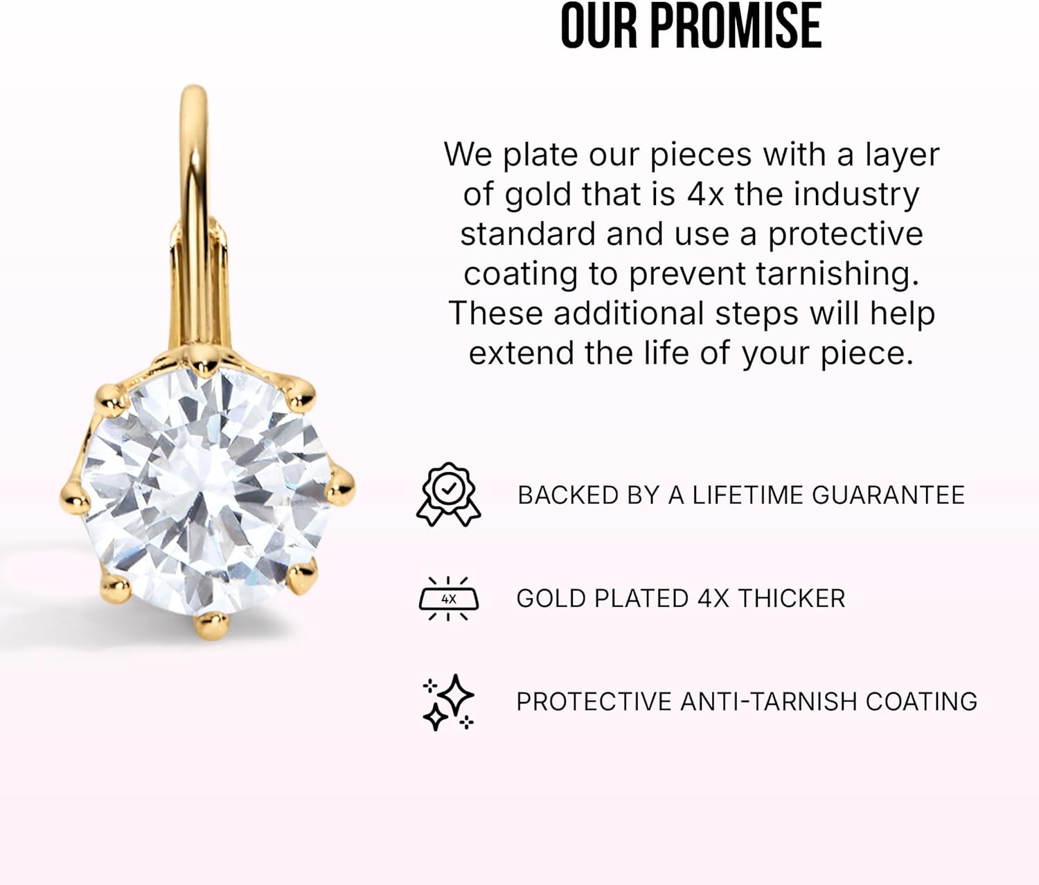 Electric Picks The Bentley Earrings,14kt Gold Plated Studs with 7mm Sparkling Crystal, Lightweight Everyday & Gift Jewelry for Women, Timeless Minimalist Gold Earrings