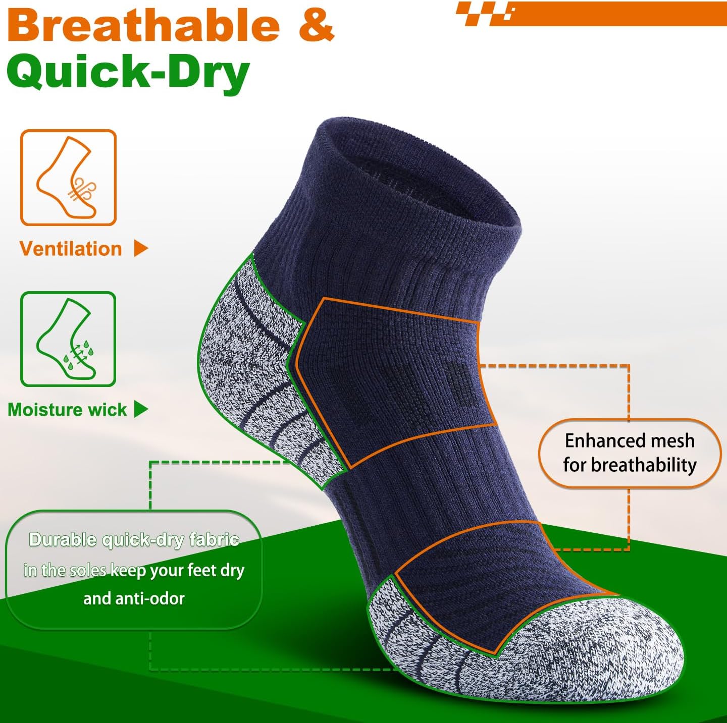 Wool Compression Ankle Socks - Cozy Cushioned Hiking Running for Men Women - Thick Warm Durable - Image 5