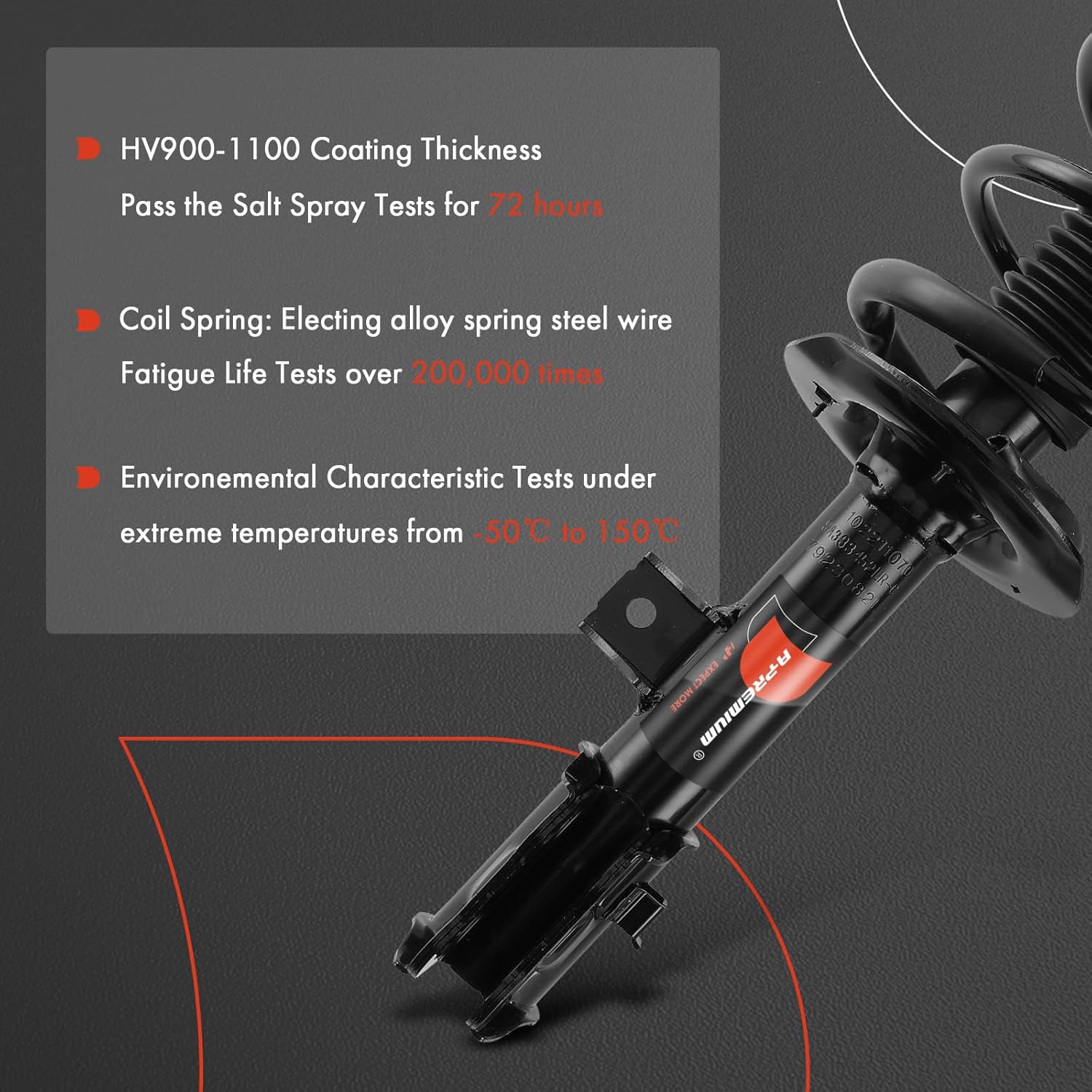 A-Premium Front Struts Compatible with Hyundai Tucson 2011-2015 & Kia Sportage 2011-2016 - 2x Replacement Suspension Complete Strut Assembly Shock with Coil Spring