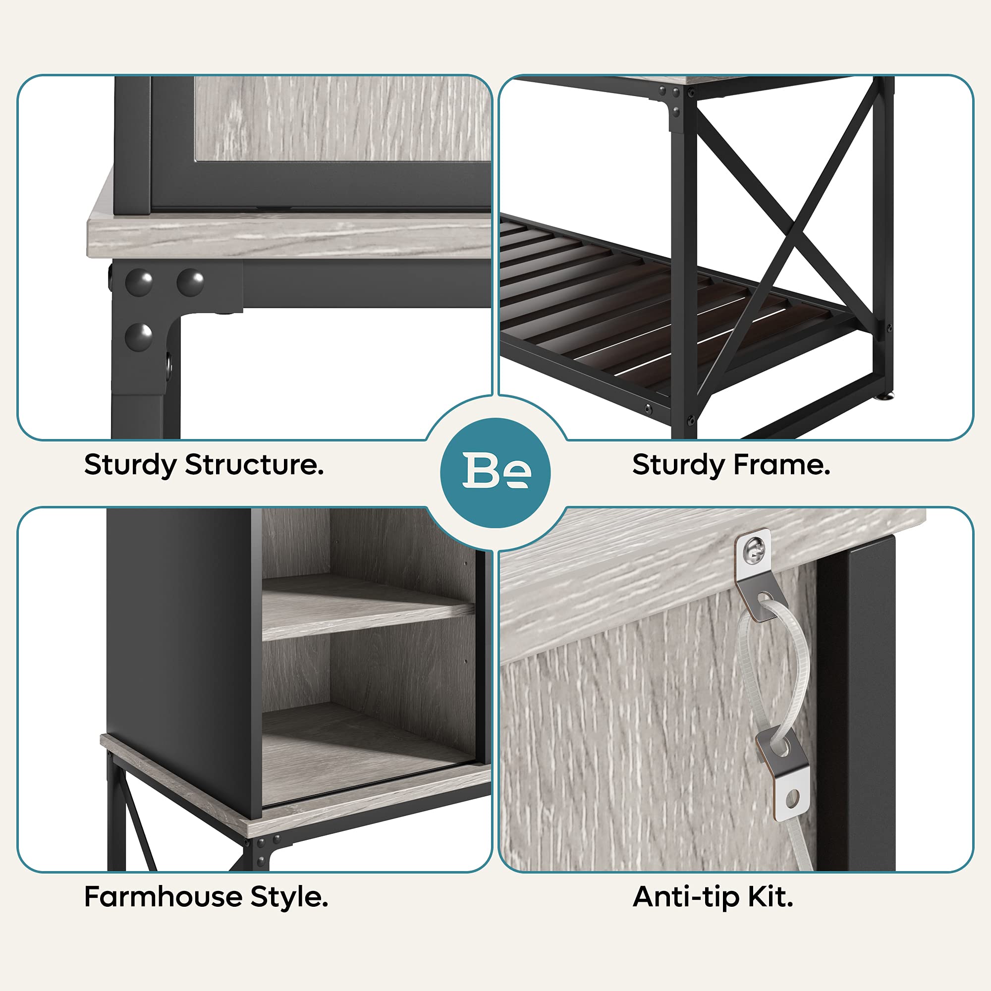 Buy Industrial Bar Coffee Bar Buffet with Storage Wood