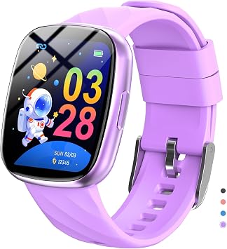 Kids Watch, Digital Watch for Boys Girls, IP67 Waterproof Games Fitness Tracker with 20+ Sport Modes, Sleep Monitor, Music, Games, Great Sports Watches Gift for Teens Kids Purple