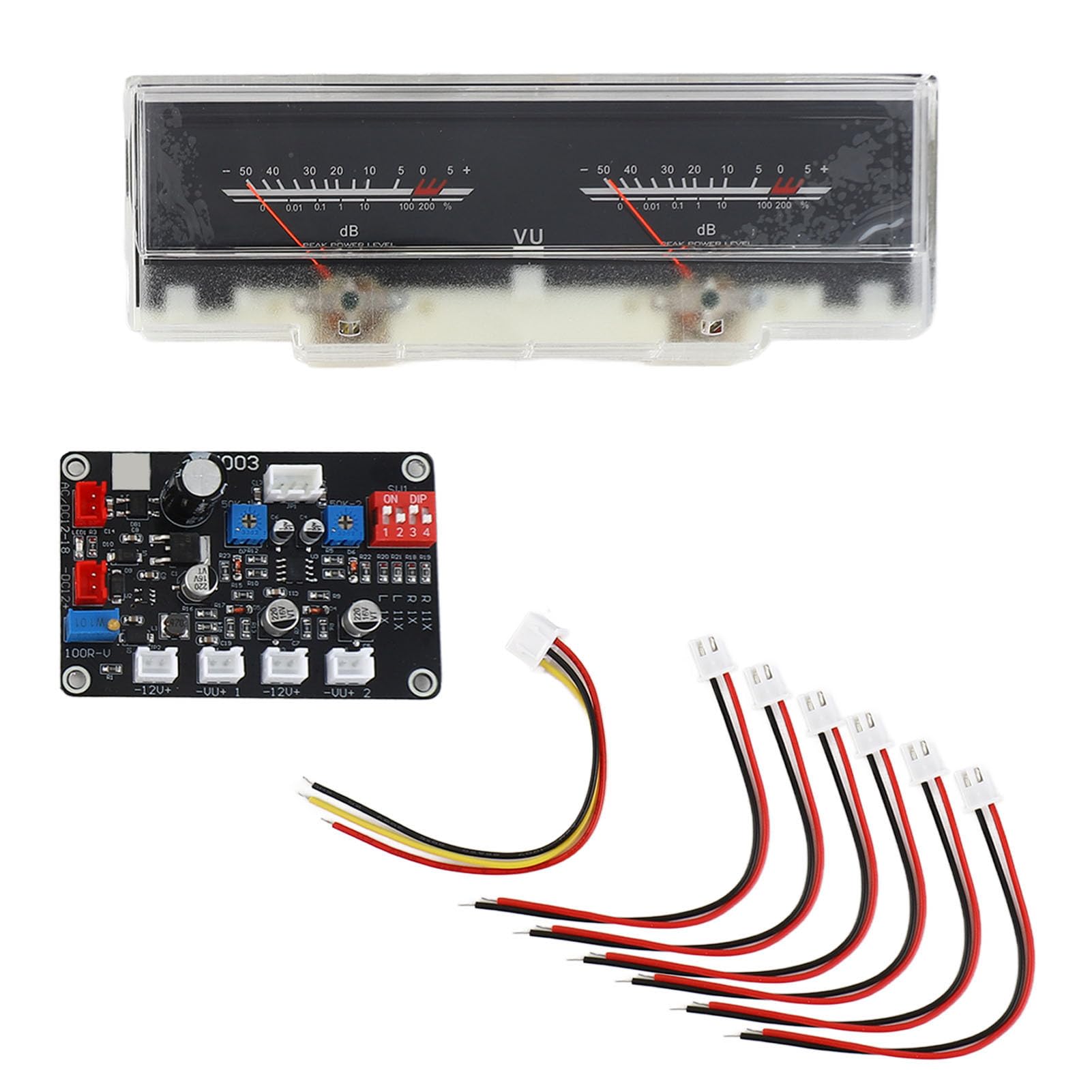 Cryfokt Amplificatori Preamplificatori Misuratore di Livello DB VU Meter con Scheda Driver Retroilluminata per Appassionati di Audio Domestico ABS + PCB
