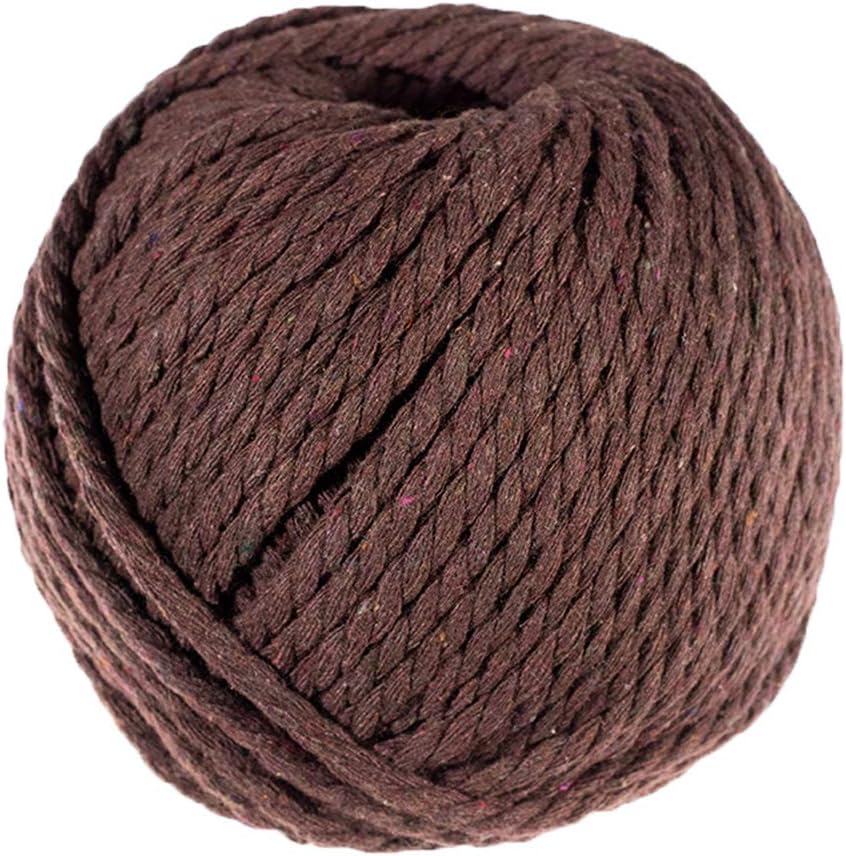 Craft County Natural Macrame Cotton Rope – Length of 50 Meters (Dark Chocolate, 5mm)