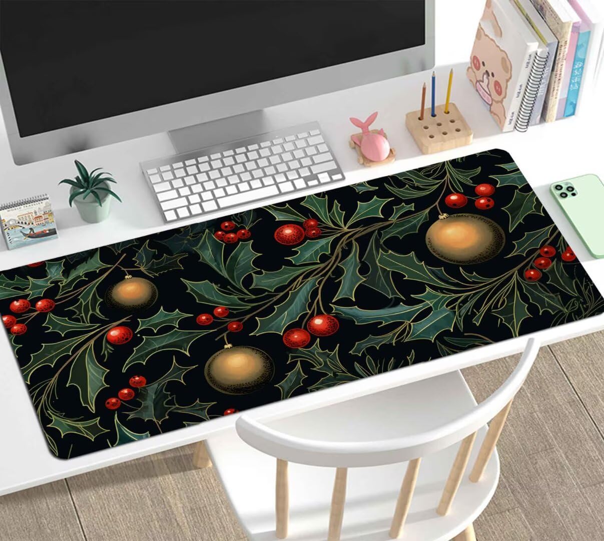 Alfombrilla Ratón XXL Gaming, Alfombrilla Escritorio 900x600x4mm, Mouse Pad Mat XXL Antideslizante, Alfombrilla Raton Base de Goma Tapete Rato Gamer Mousepad XXL para PC, Oficina Christmas J-192