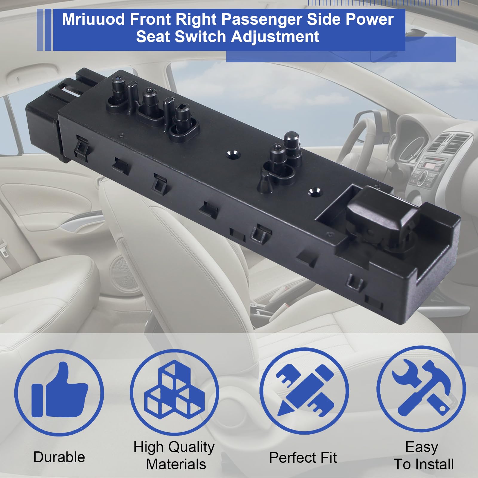 Interruttore sedile passeggero anteriore destro compatibile Ford F150 F250 F350 2006-2019 Lincoln 2006-2019 Mercury 06-11 sostituisce DE9Z14A701BA 9L3Z14A701FA