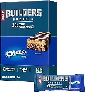 CLIF BUILDERS Protein Bars - OREO-Flavored - 20g Plant Based Protein - Gluten Free - Non-GMO - Low Glycemic - No Artificial Sweeteners - 2.4 oz. (12 Pack)