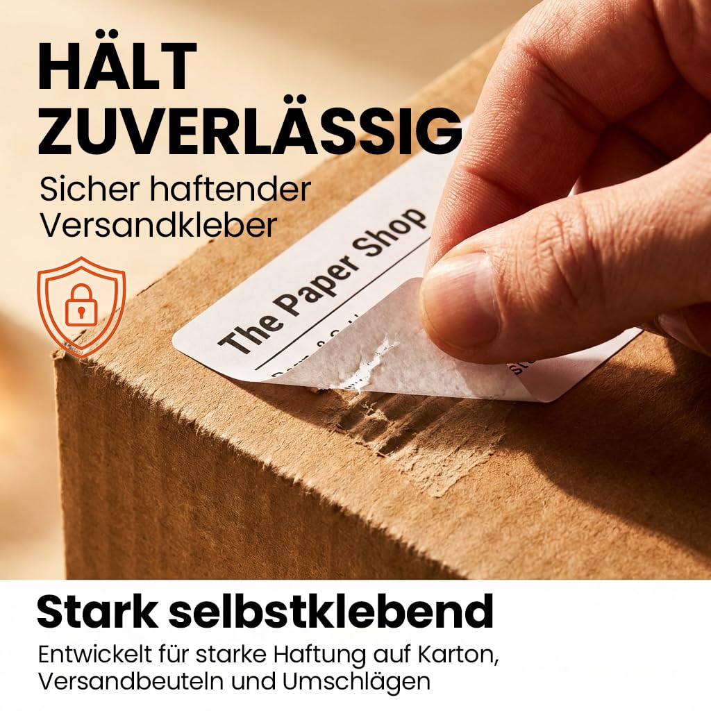 The Paper Shop Selbstklebende Etiketten A4 Vierfachbogen - 4 pro Blatt Weiß (2000 Etiketten) | Großpack Adressetiketten Bedruckbar für Laser- und Tintenstrahldrucker | Versand Paket FBA