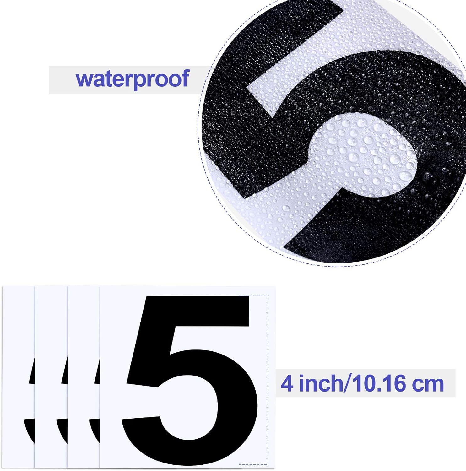 Zonon 40 Pcs 4 Set Vinyl Number Decal for Mailbox Car Waterproof Numbers Sticker Reflective Antifading Vinyl Number Decal Prespaced Sign for Door Truck Home Business Address