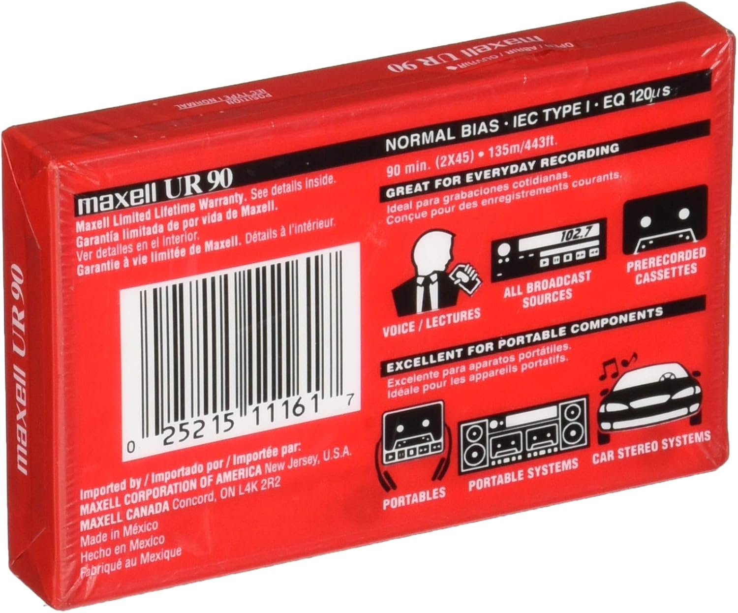 Maxell Dictation & Audio Cassette, Normal Bias, 90 Minutes