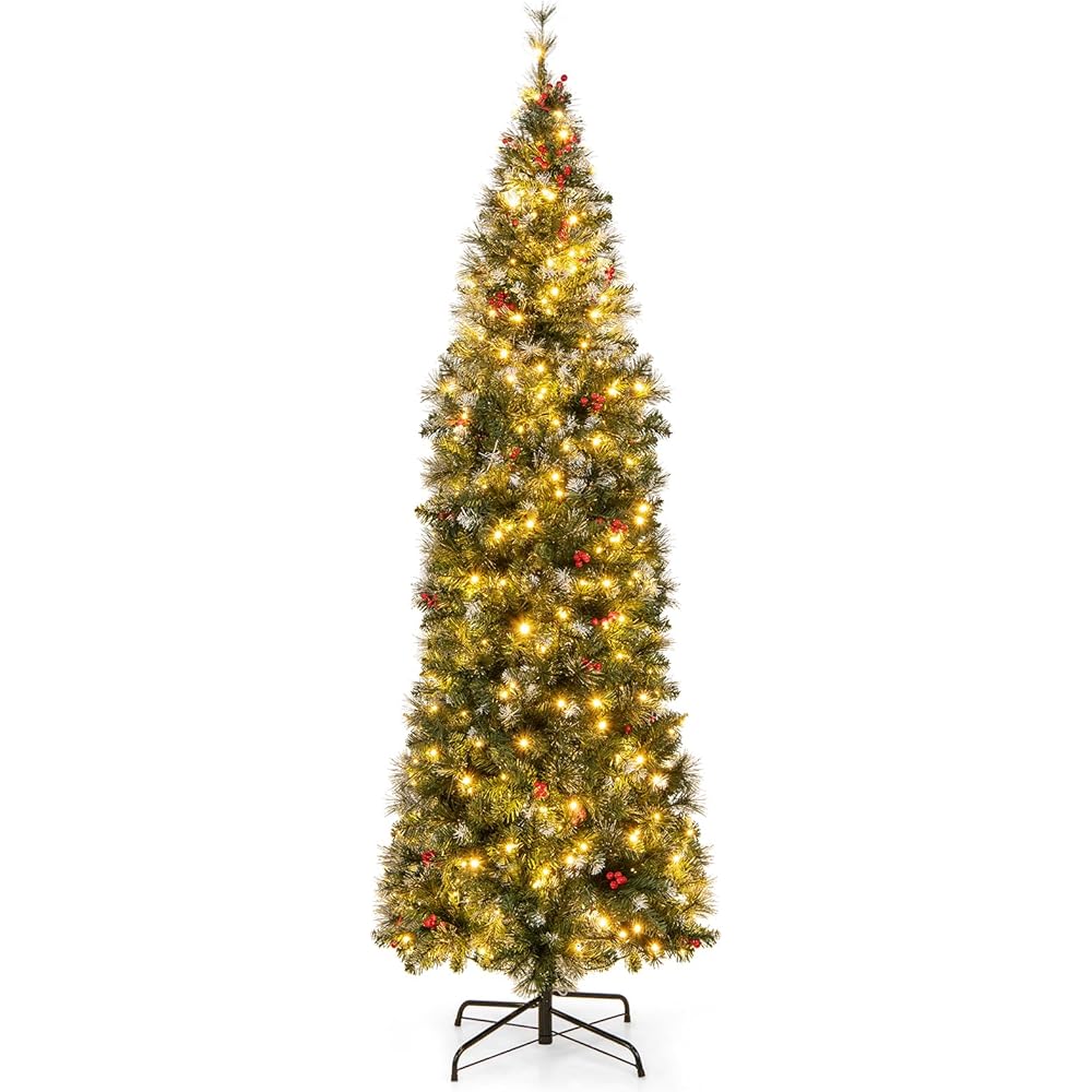 13/mo Finance GOFLAME 7 FT PreLit Pencil Christmas Tree, Hinged